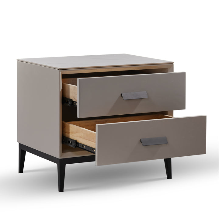 LEONA Grey, Two Drawers Nightstand