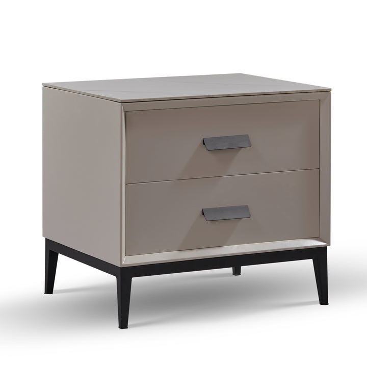 LEONA Grey, Two Drawers Nightstand