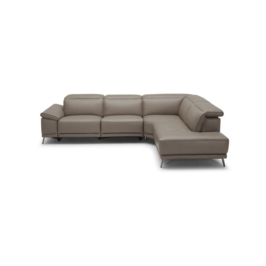 EASTON Leather Power Motion Sectional Brown Right