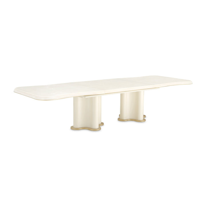 LA TERRAZZA Creamy Pearl Double Pedestal Dining Table - Michael Amini