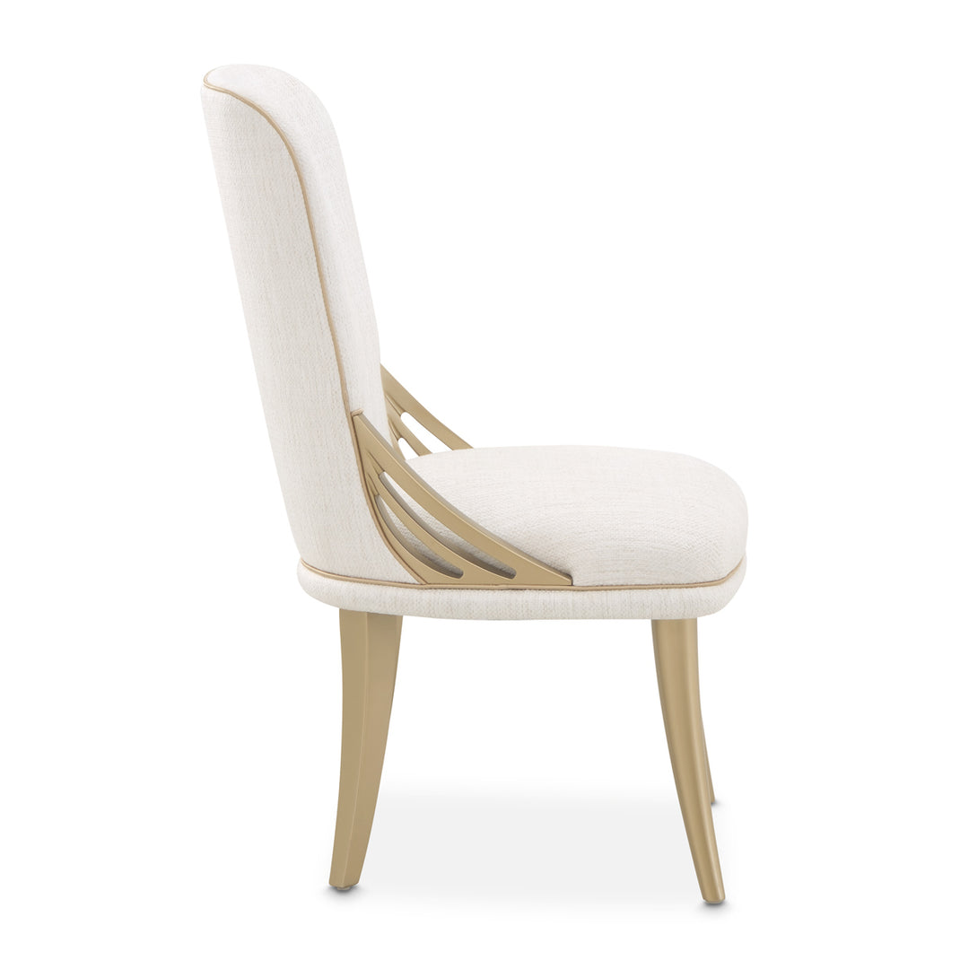 LA TERRAZZA Sculptural Gold Accent Dining Chair - Michael Amini