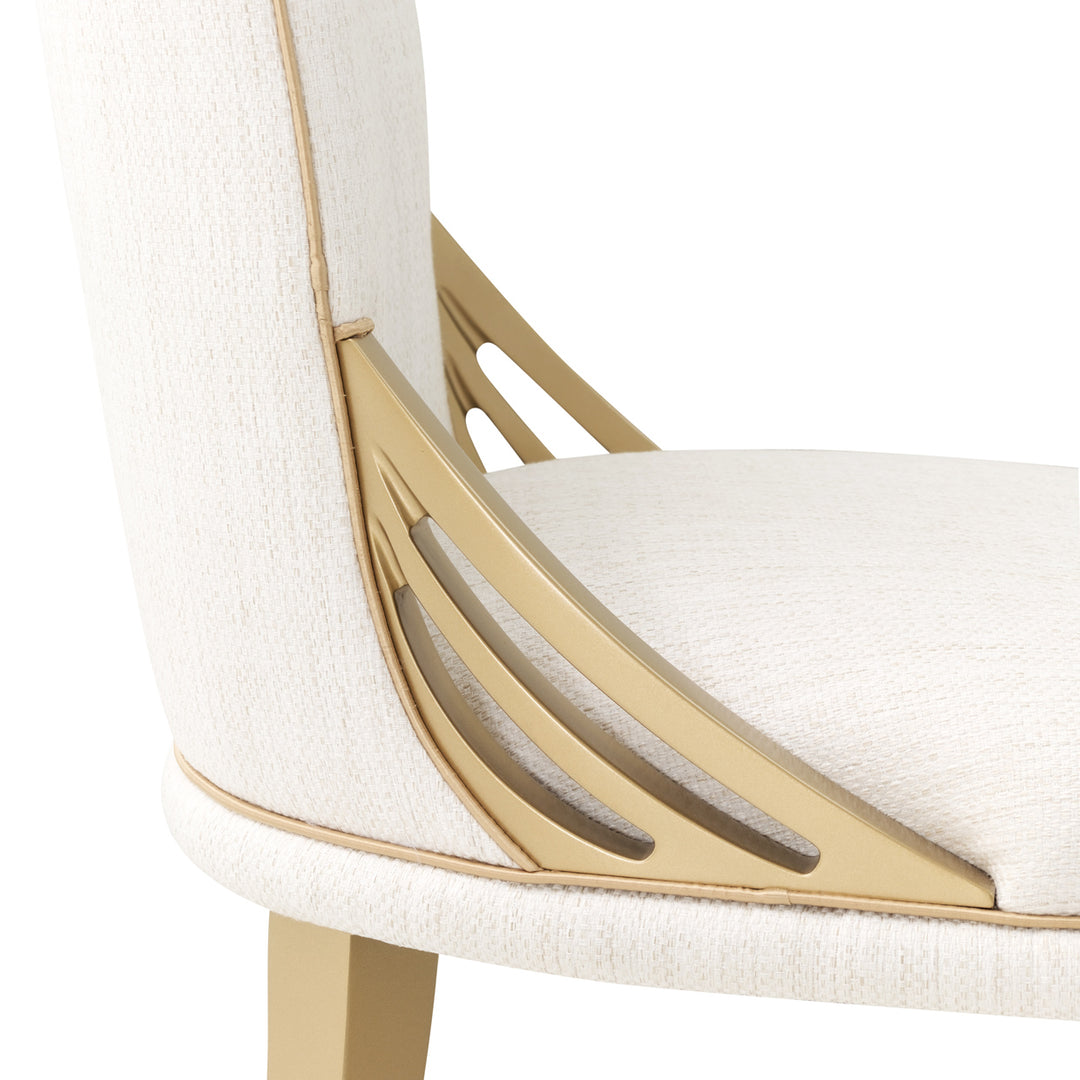 LA TERRAZZA Sculptural Gold Accent Dining Chair - Michael Amini