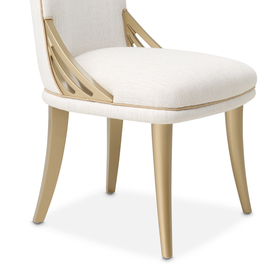 LA TERRAZZA Sculptural Gold Accent Dining Chair - Michael Amini