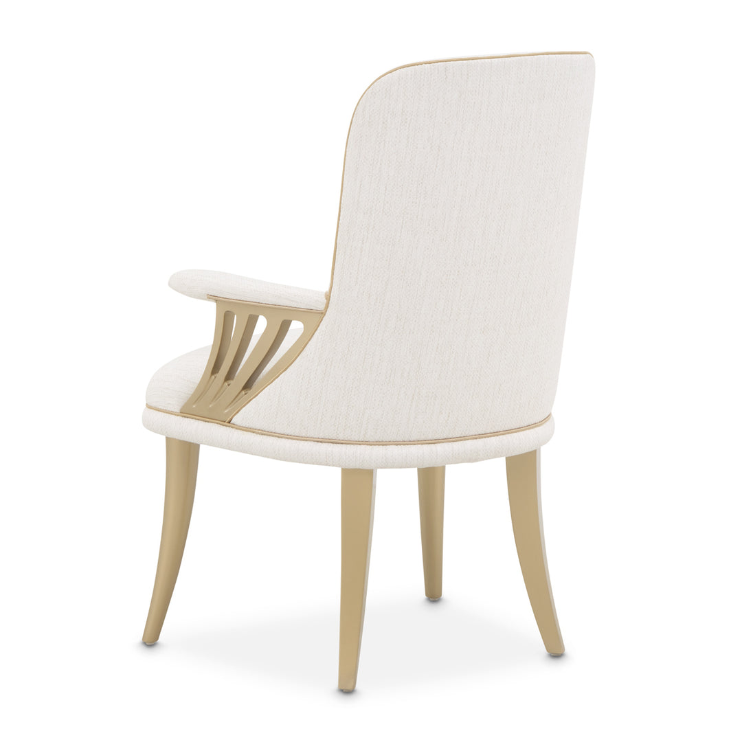 LA TERRAZZA Gold Accent Arm Dining Chair - Michael Amini