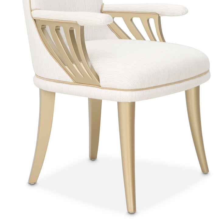 LA TERRAZZA Gold Accent Arm Dining Chair - Michael Amini