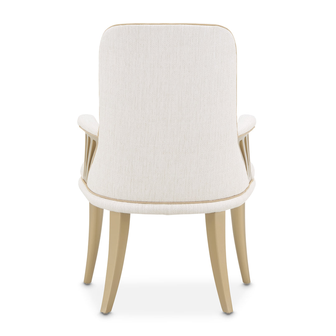 LA TERRAZZA Gold Accent Arm Dining Chair - Michael Amini
