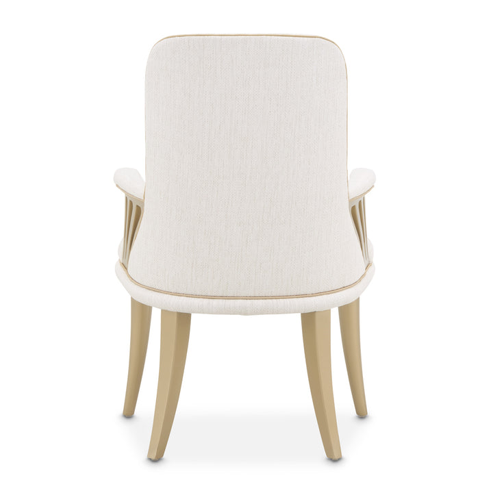 LA TERRAZZA Gold Accent Arm Dining Chair - Michael Amini