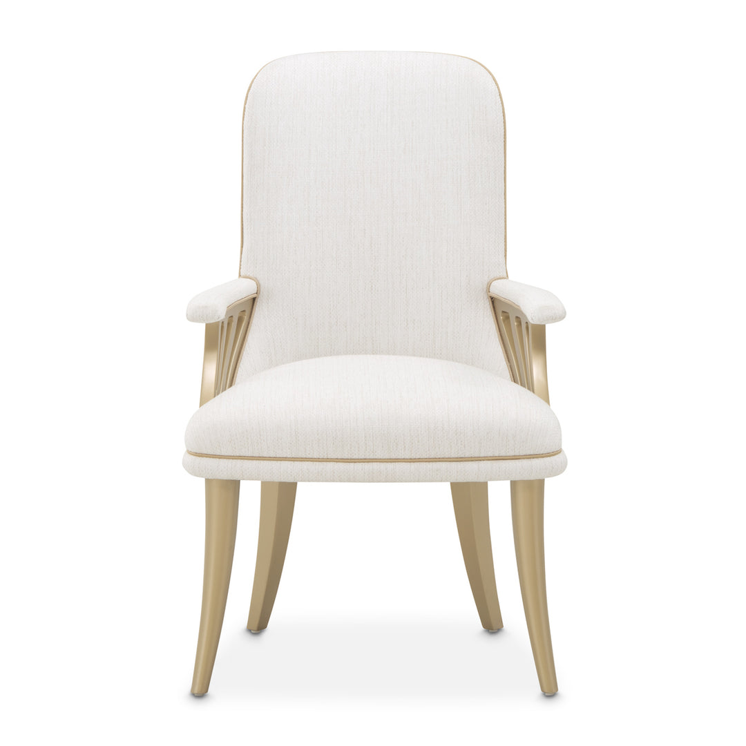 LA TERRAZZA Gold Accent Arm Dining Chair - Michael Amini