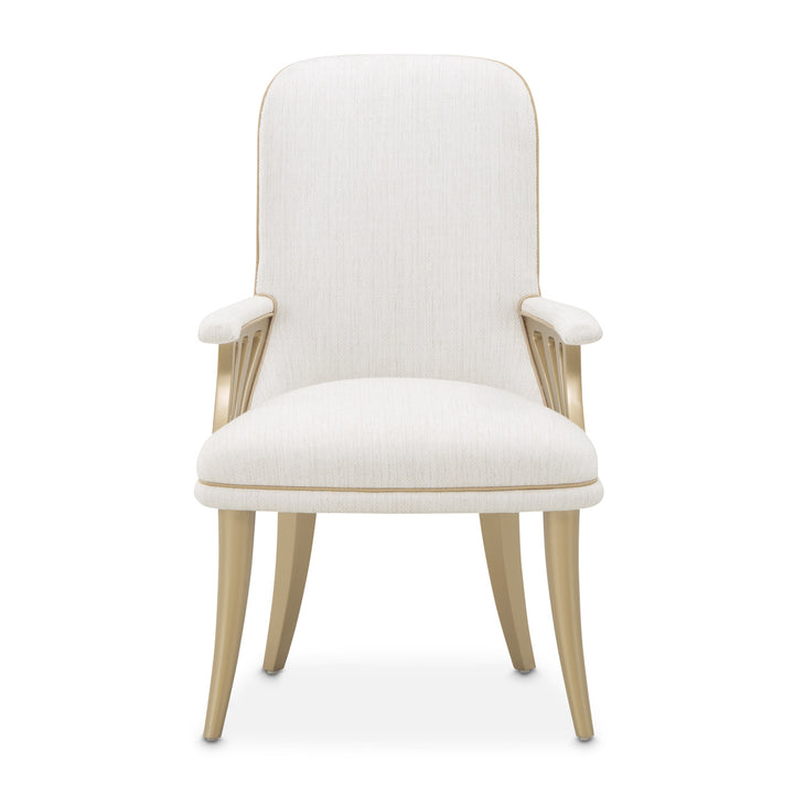 LA TERRAZZA Gold Accent Arm Dining Chair - Michael Amini