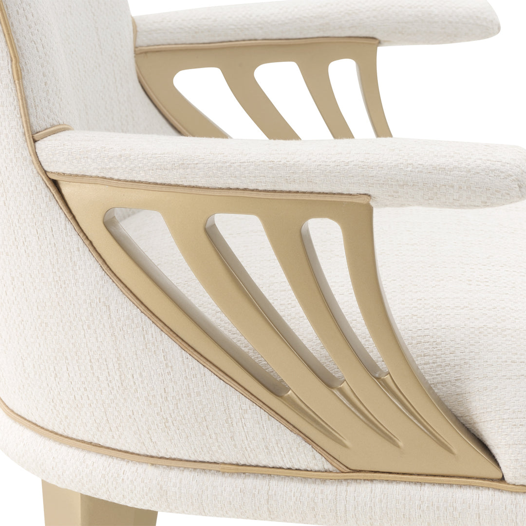 LA TERRAZZA Gold Accent Arm Dining Chair - Michael Amini