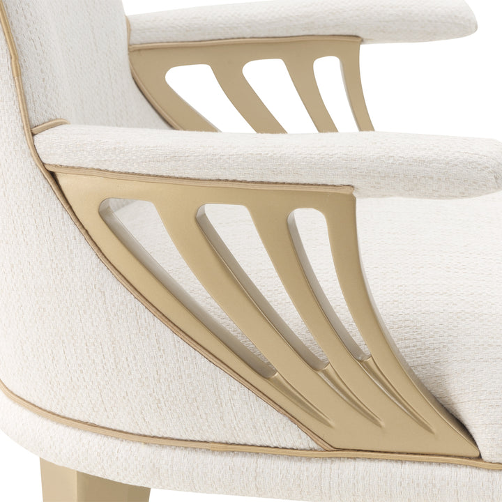 LA TERRAZZA Gold Accent Arm Dining Chair - Michael Amini