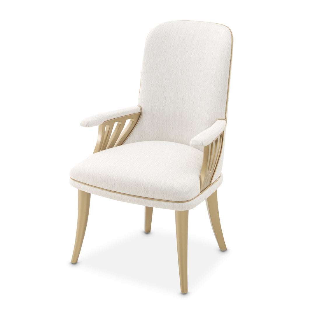 LA TERRAZZA Gold Accent Arm Dining Chair - Michael Amini