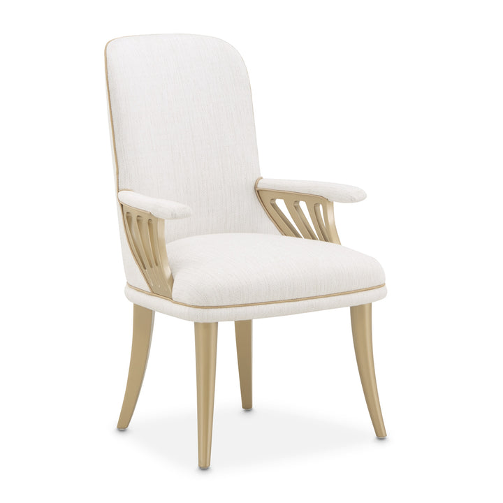 LA TERRAZZA Gold Accent Arm Dining Chair - Michael Amini