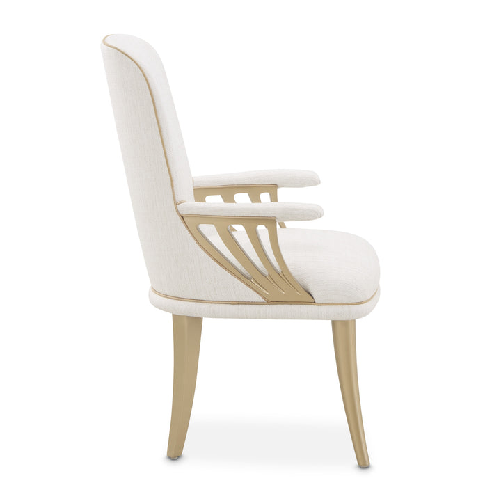 LA TERRAZZA Gold Accent Arm Dining Chair - Michael Amini