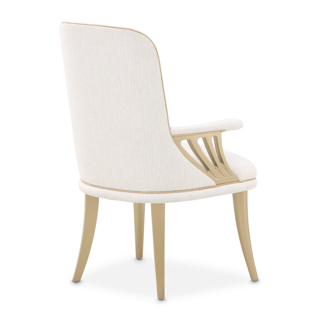 LA TERRAZZA Gold Accent Arm Dining Chair - Michael Amini