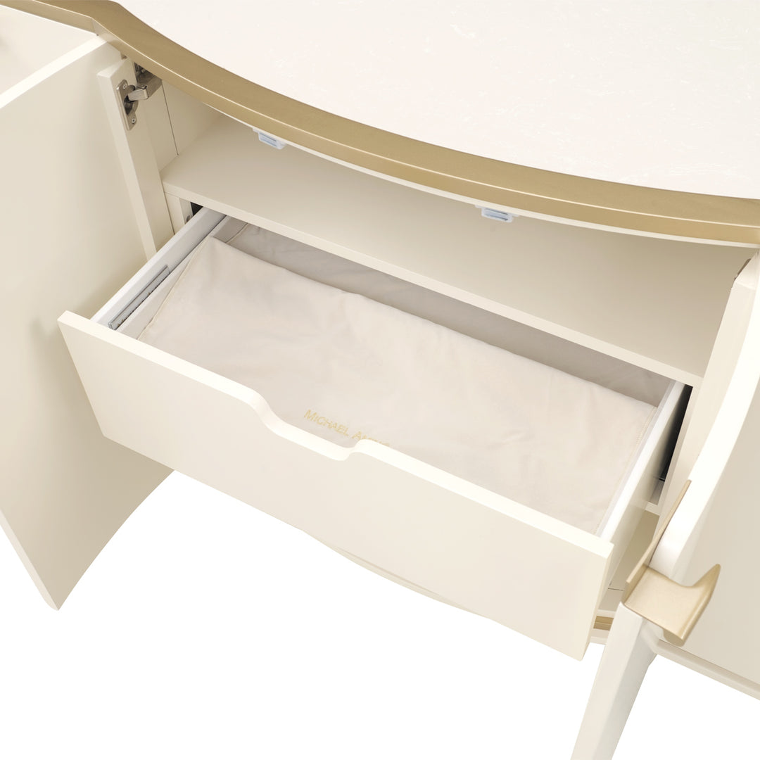 LA TERRAZZA Gold-Trimmed Cream Sideboard - Michael Amini