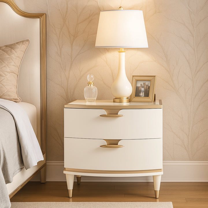 LA TERRAZZA Creamy Pearl Nightstand - Michael Amini