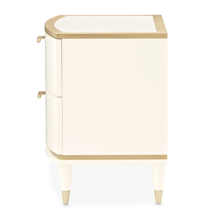 LA TERRAZZA Creamy Pearl Nightstand - Michael Amini