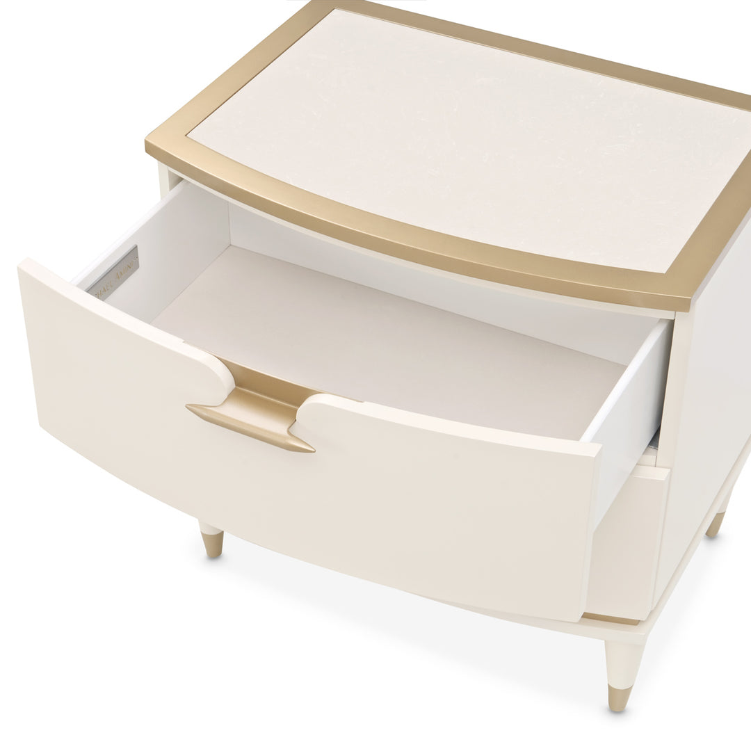 LA TERRAZZA Creamy Pearl Nightstand - Michael Amini