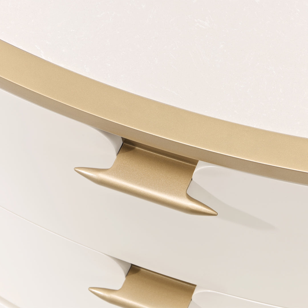 LA TERRAZZA Creamy Pearl Nightstand - Michael Amini