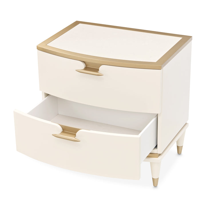 LA TERRAZZA Creamy Pearl Nightstand - Michael Amini