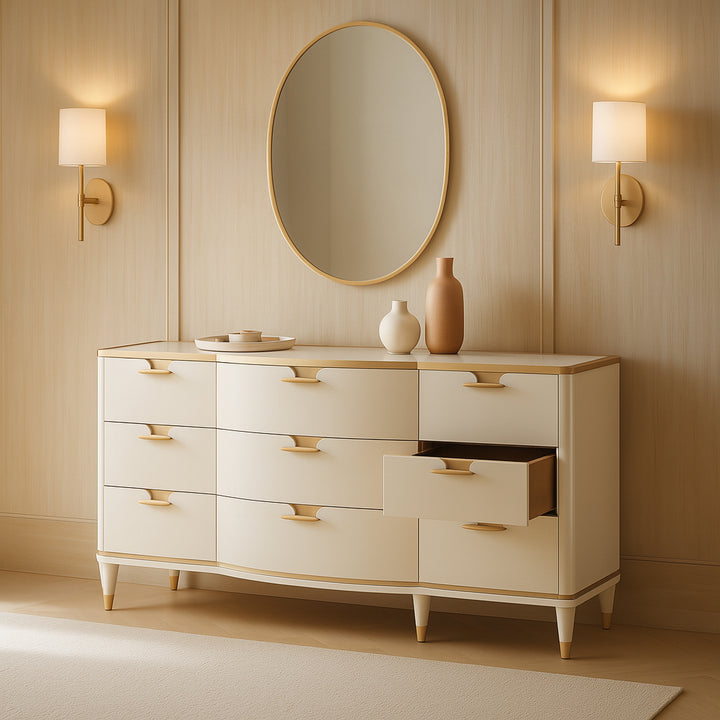 LA TERRAZZA Gold-Trimmed Bedroom Dresser - Michael Amini