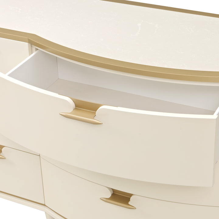 LA TERRAZZA Gold-Trimmed Bedroom Dresser - Michael Amini