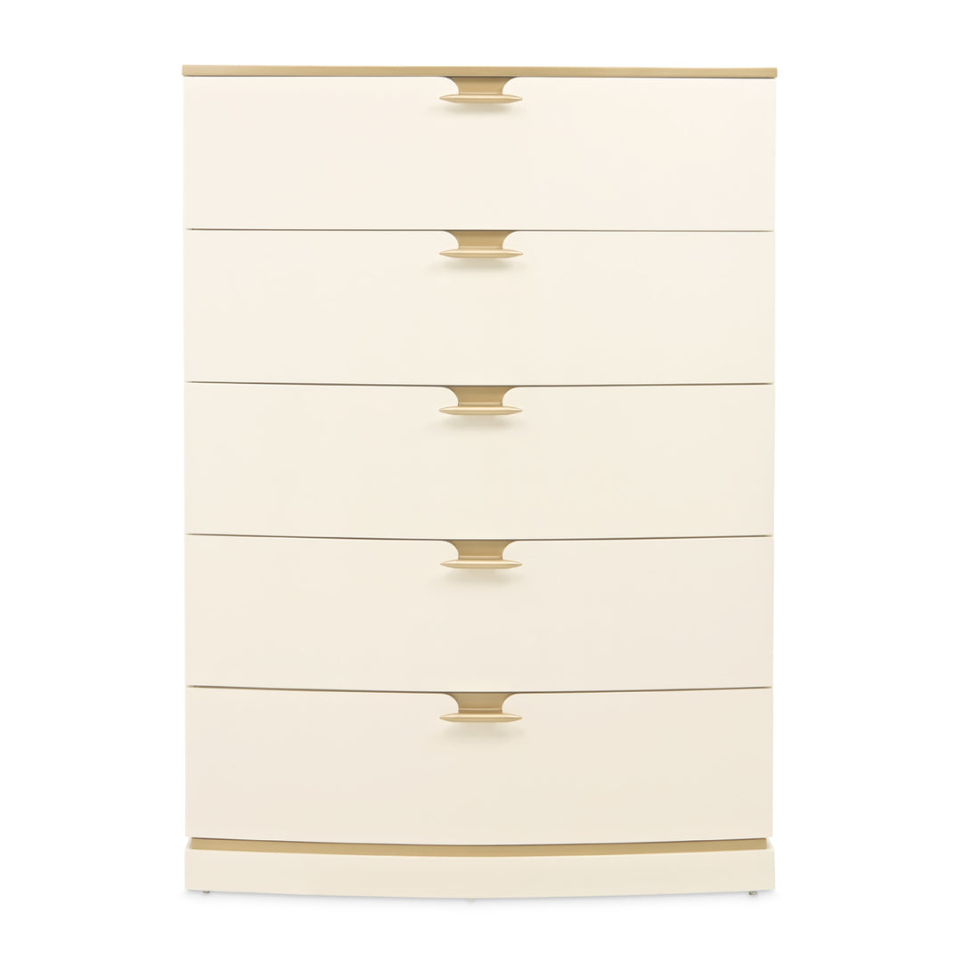 LA TERRAZZA Creamy Pearl Gold 5-Drawer Chest - Michael Amini