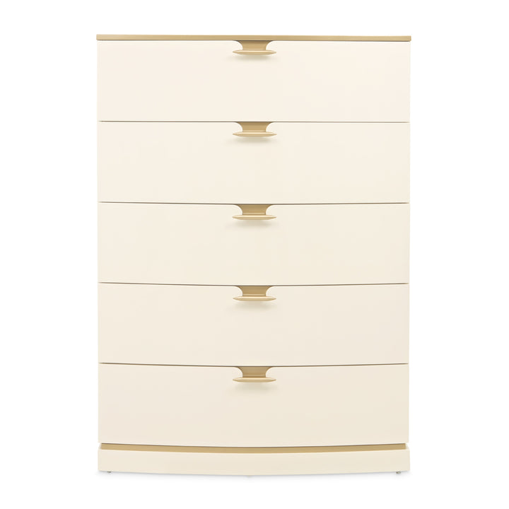 LA TERRAZZA Creamy Pearl Gold 5-Drawer Chest - Michael Amini