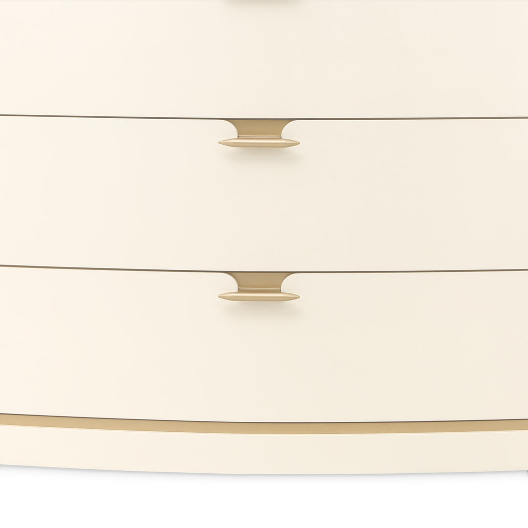 LA TERRAZZA Creamy Pearl Gold 5-Drawer Chest - Michael Amini
