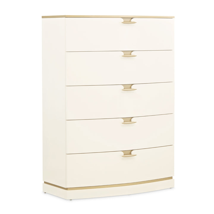 LA TERRAZZA Creamy Pearl Gold 5-Drawer Chest - Michael Amini