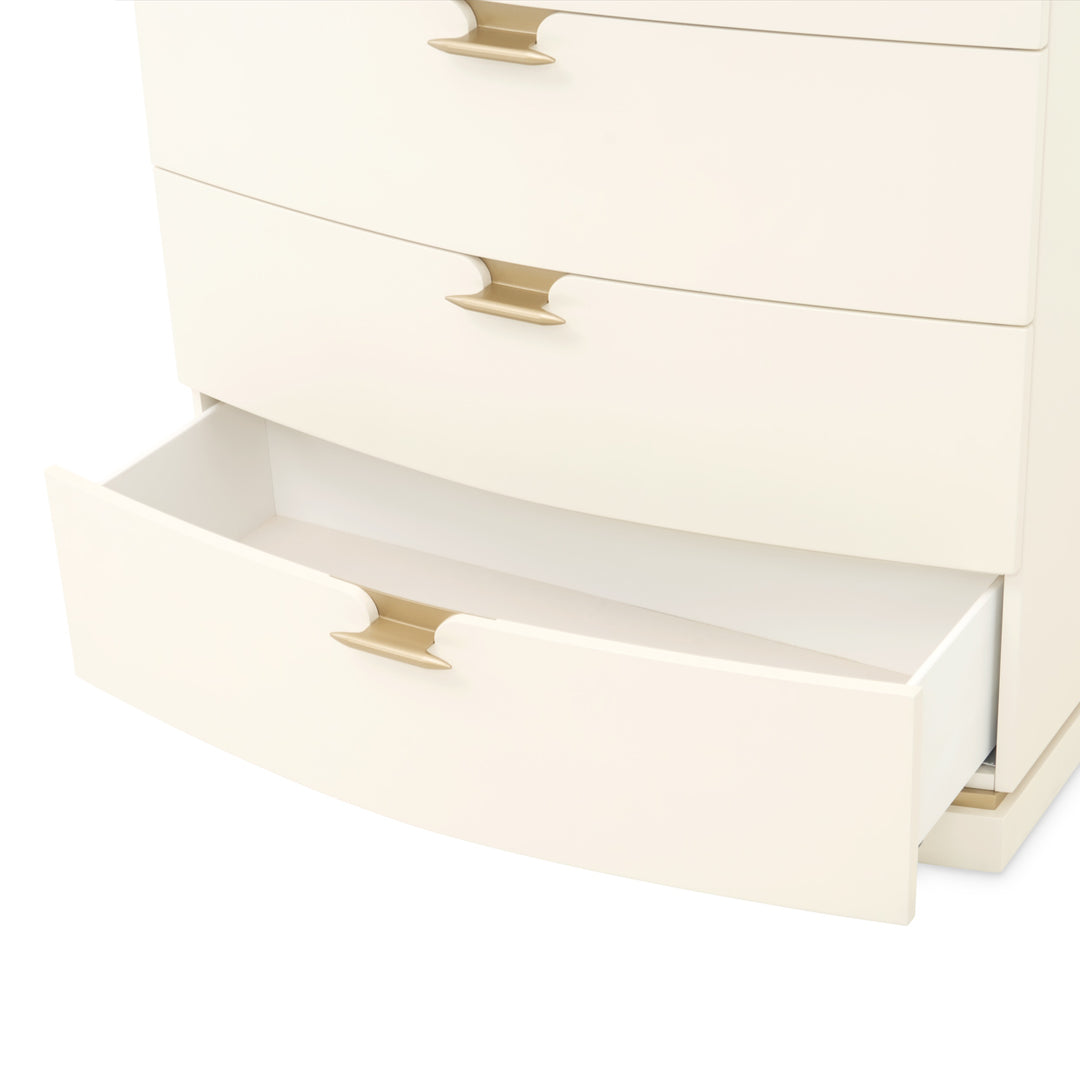 LA TERRAZZA Creamy Pearl Gold 5-Drawer Chest - Michael Amini