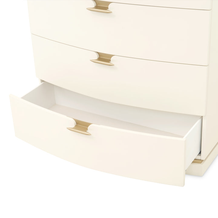 LA TERRAZZA Creamy Pearl Gold 5-Drawer Chest - Michael Amini