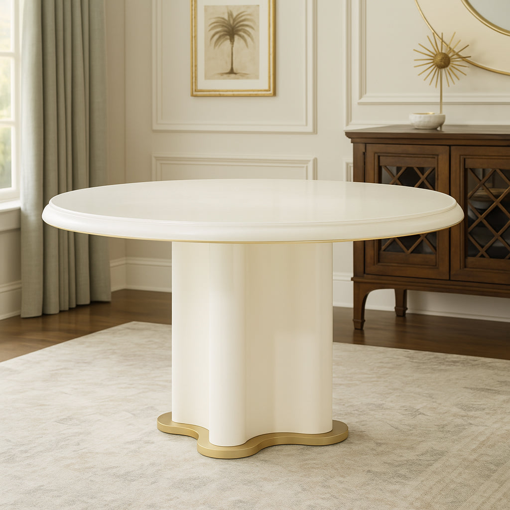 LA TERRAZZA Wave Pedestal Dining Table - Michael Amini