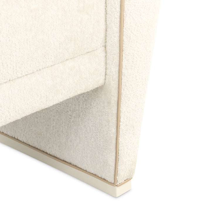 LA TERRAZZA Sculpted Bouclé Bedroom Bench - Michael Amini