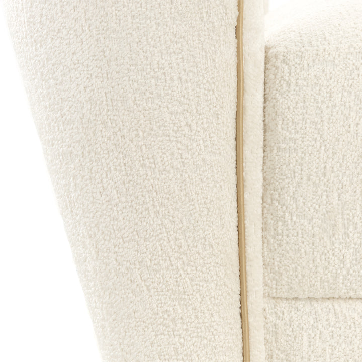 LA TERRAZZA Sculpted Bouclé Bedroom Bench - Michael Amini