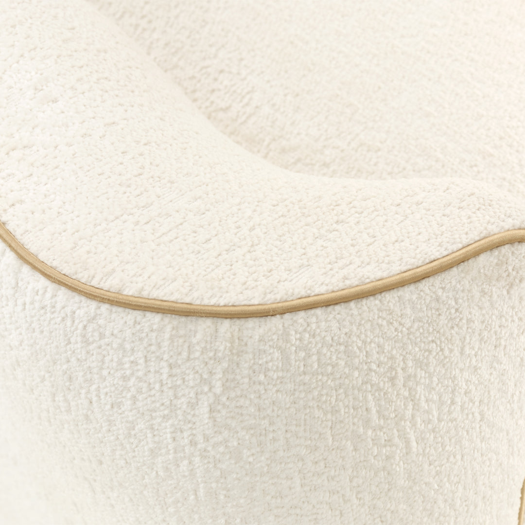 LA TERRAZZA Sculpted Bouclé Bedroom Bench - Michael Amini