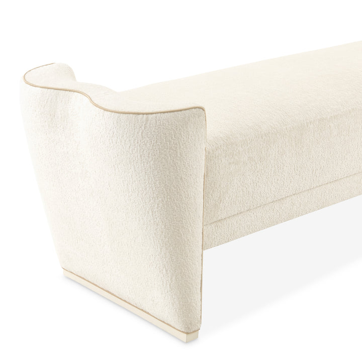 LA TERRAZZA Sculpted Bouclé Bedroom Bench - Michael Amini