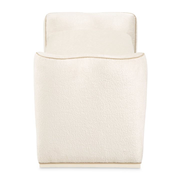 LA TERRAZZA Sculpted Bouclé Bedroom Bench - Michael Amini