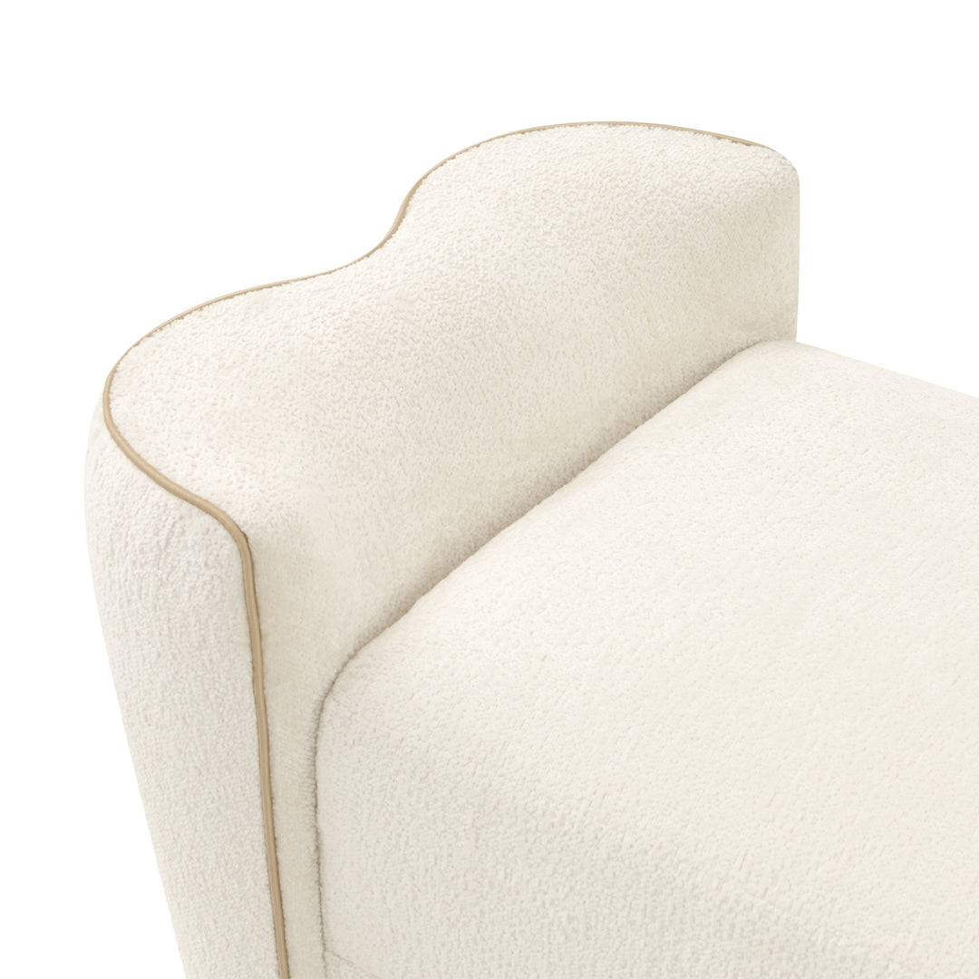 LA TERRAZZA Sculpted Bouclé Bedroom Bench - Michael Amini