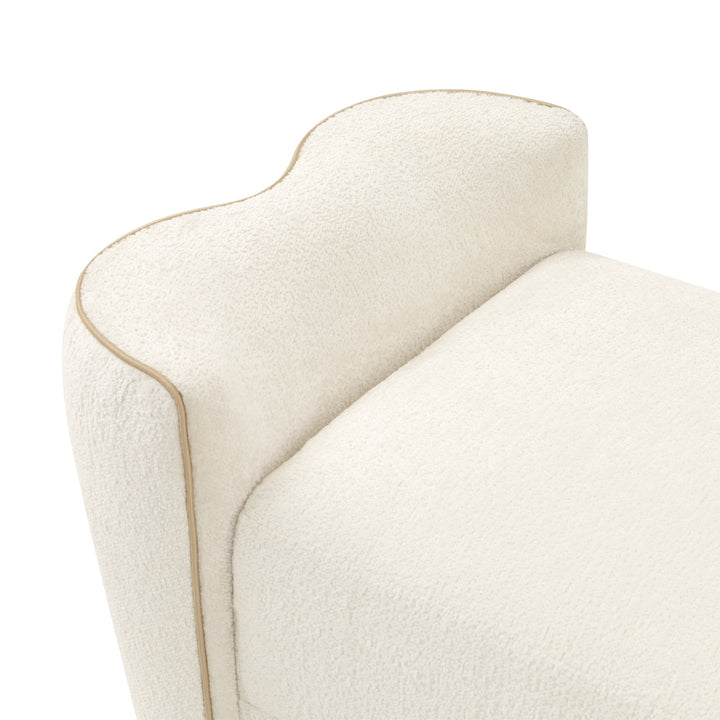 LA TERRAZZA Sculpted Bouclé Bedroom Bench - Michael Amini