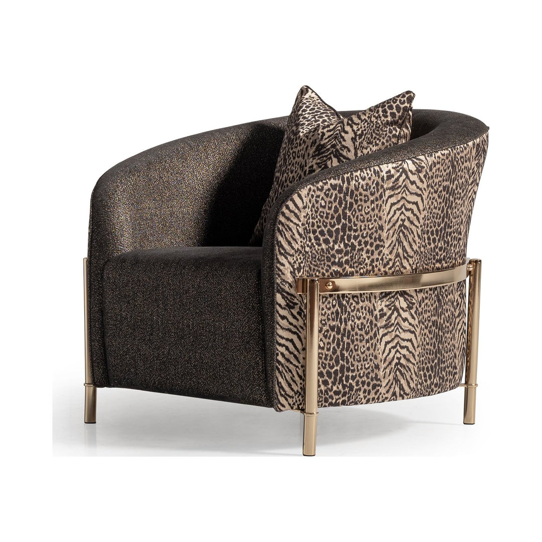 LISBON Gold Fabric Accent Chair - Michael Amini