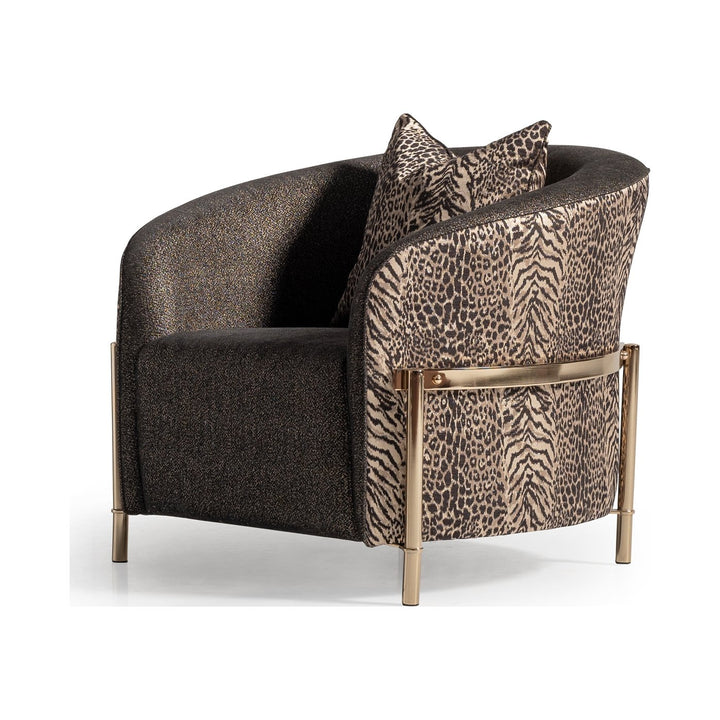 LISBON Gold Fabric Accent Chair - Michael Amini