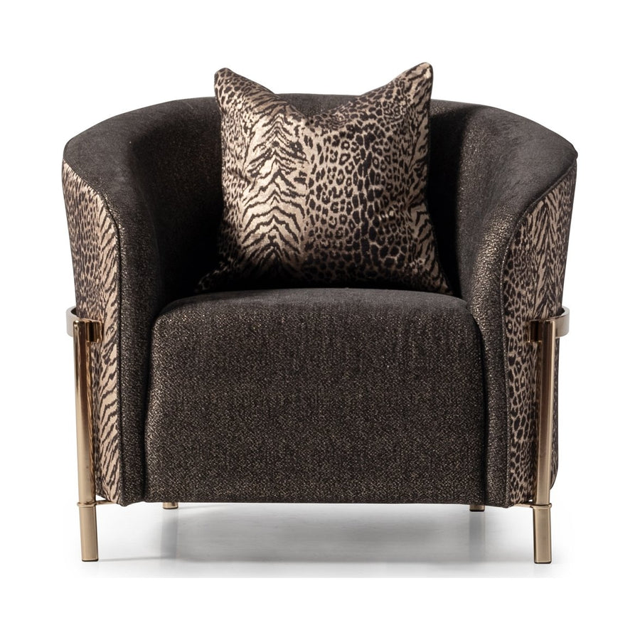 LISBON Gold Fabric Accent Chair - Michael Amini