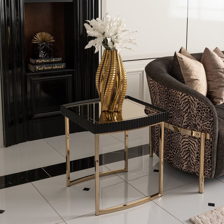 LISBON Black End Table - Michael Amini