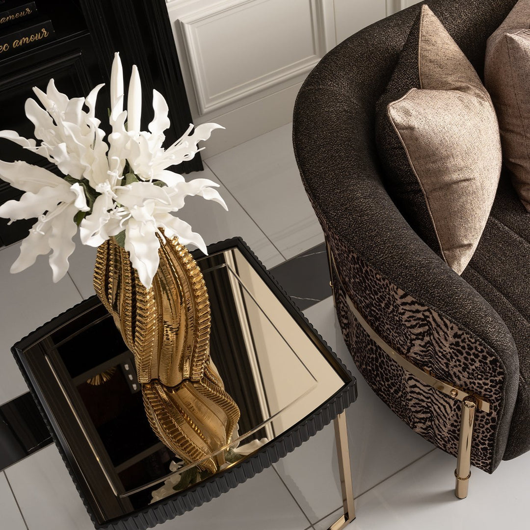 LISBON Black End Table - Michael Amini