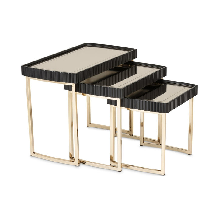 LISBON Black Nesting End Table - Michael Amini