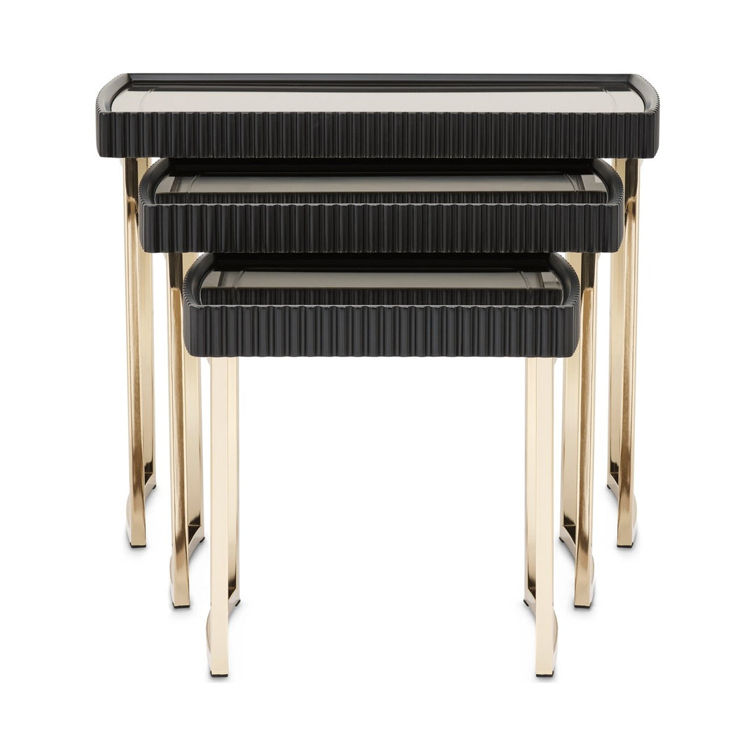 LISBON Black Nesting End Table - Michael Amini