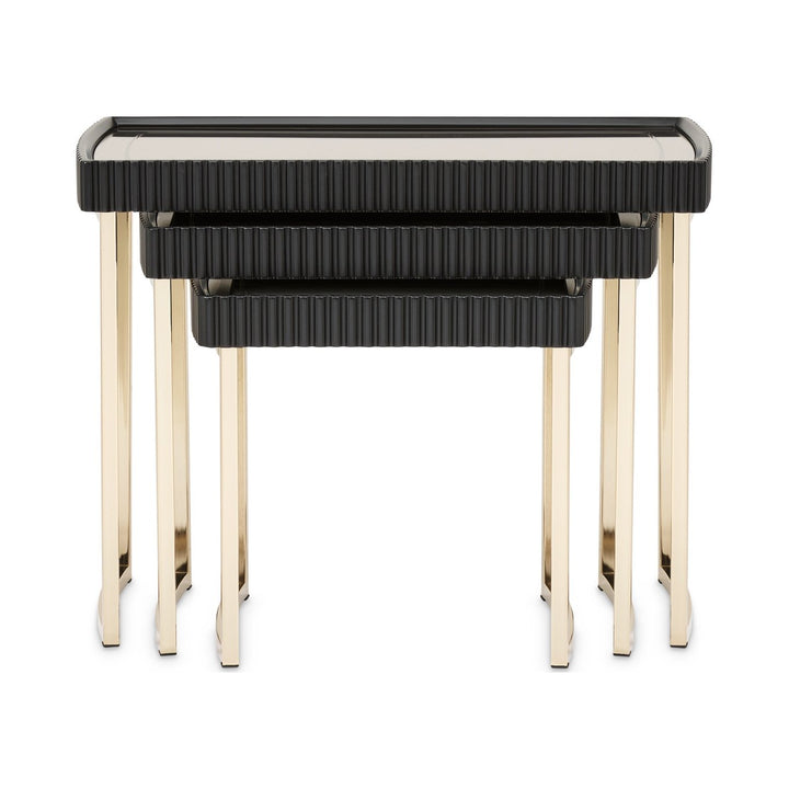 LISBON Black Nesting End Table - Michael Amini