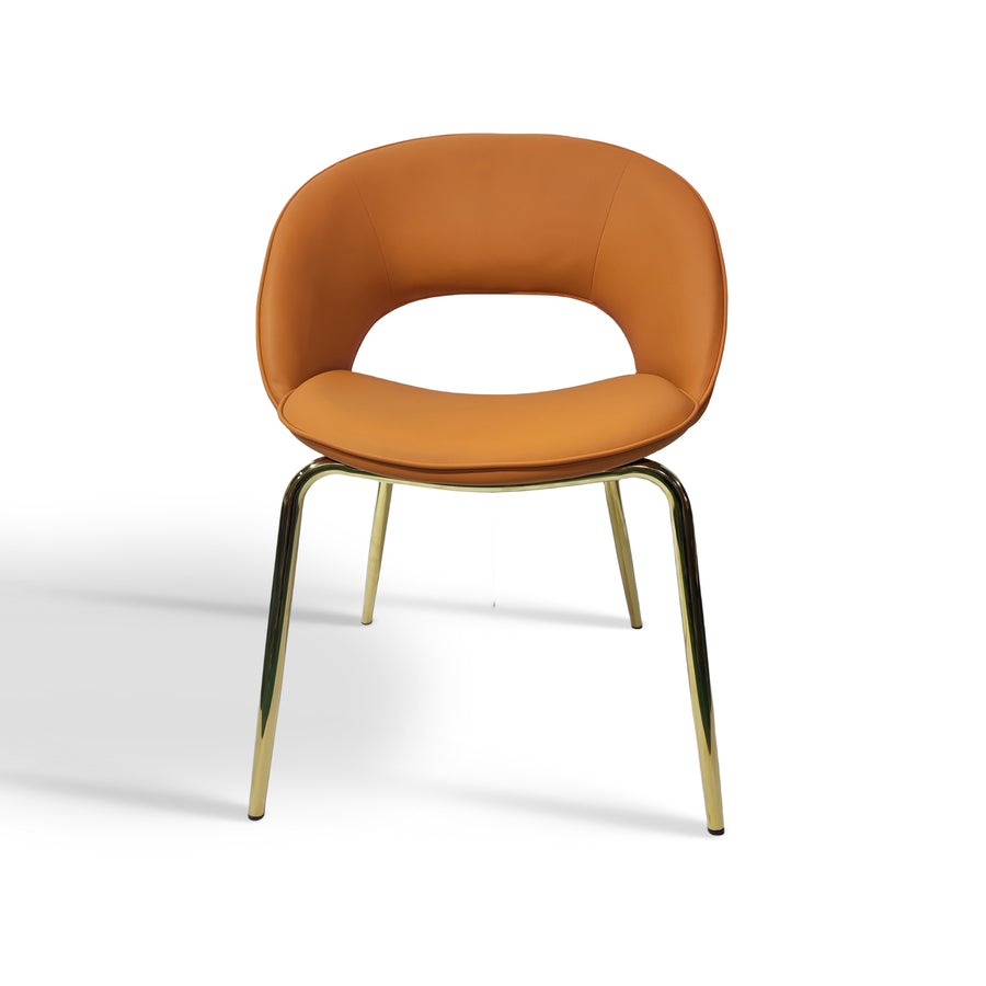 THEODORE Curved Back Dining Chair Orange